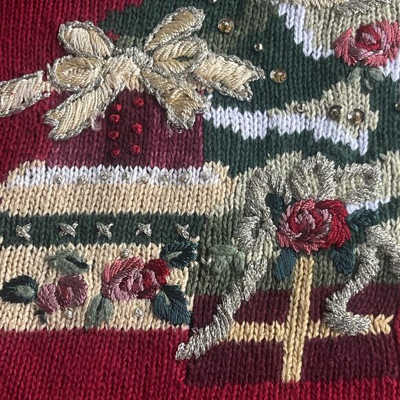 VINTAGE Heirloom Collectibles Sweater Womens 3X Red Christmas Tree Ugly 00s - Picture 6 of 10